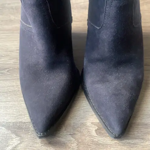 Ash | Jasmine Navy Blue Suede Bootie Wedge 37