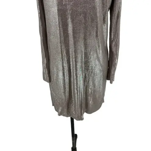 COS Metallic Knit Long Sleeve Sweater Dress Tunic Size Small