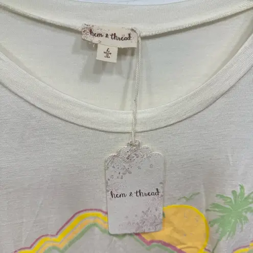 Hem & Thread Semi Sheer Retro Florida State T-Shirt Large NEW