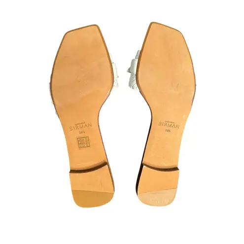 Alexandre Birman NIB Clarita Woven Leather Flat Sandals in White Size 39.5