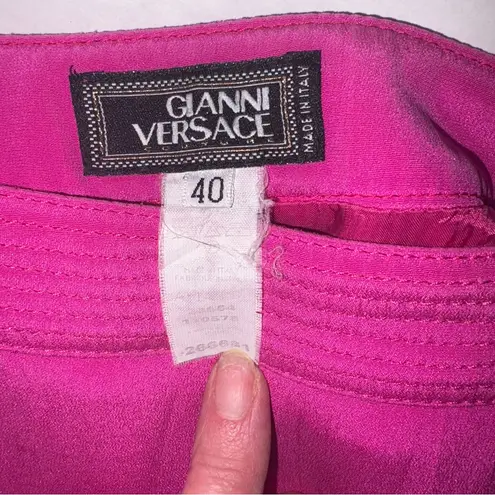 Versace  Fuchsia Vintage Mini Skirt with Silver Grommets