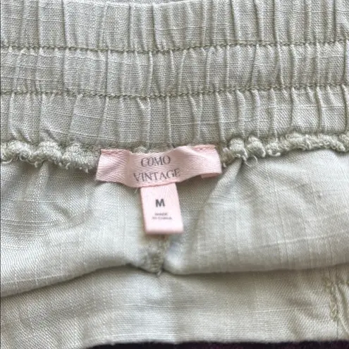 Como vintage Green Cargo Shorts Relaxed Fit Elastic Waistband