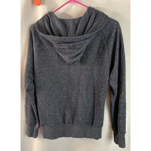 J. America PBR Professional Bull Riders‎ Womens Black Metallic Full Zip Hooded Jacket Small