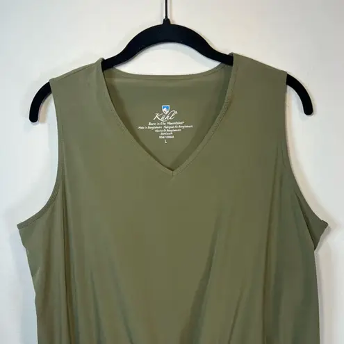 Kuhl Women's Vantage Dress Green Lightweight Stretch Sleeveless Drawstring Large