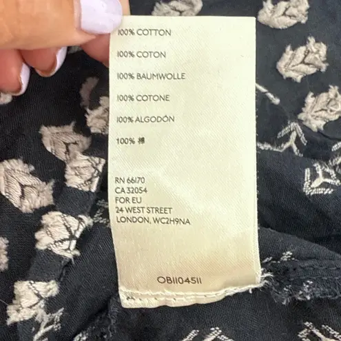 Pilcro Anthropologie Tavi Textured Black Blouse XS Cotton Bohemian Boho Shirt