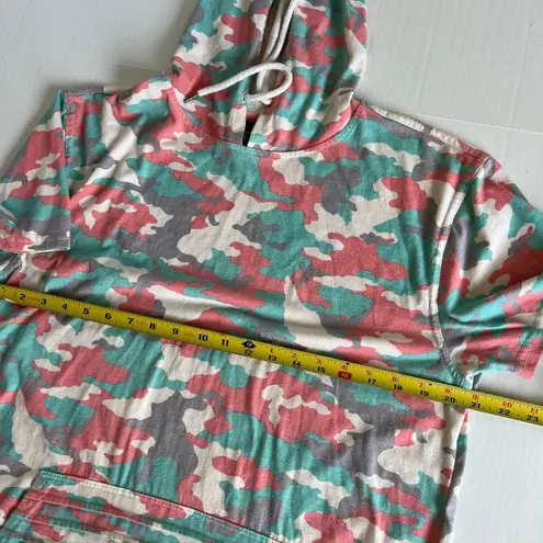 Bleecker n Mercer Sz L Cover Up Midi Dress Camo Pullover Hoodie Kangaroo Pocket Pink Size L