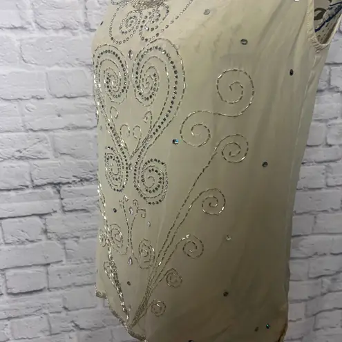 Diane Gilman Vintage Silk Beaded Tank