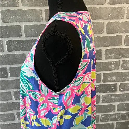 Lilly Pulitzer  BLYTHE TANK DRESS MINI CASA AZUL FLORAL PRINT WOMENS SIZE LARGE