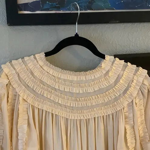 Ulla Johnson Mila Blouse Sz Large Dawn/Cream Size 10/Large Statement Sleeves - Image 11