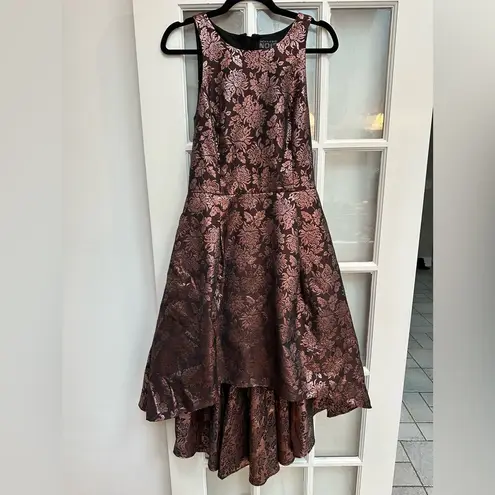 Sachin + Babi Noir Couture Metallic Rose Gold Hi-Lo Dress Size 10 M Cut Out