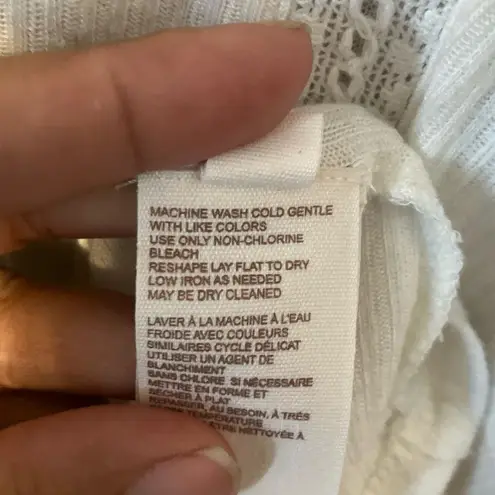 Free People  set to stun white lace long sleeve tunic linen blend embroidery over - Image 11