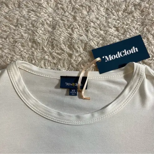 Modcloth NEW  Off-White Long Gathered Bishop Sleeves XS X Small Cream NWT