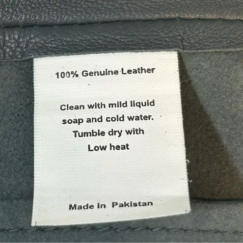 Jakett JKT NYC Alexa Jean Burnished Grey Leather Jacket Size M Gray Size M