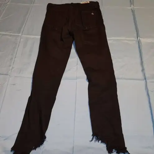 Rag and Bone ‎ Womens Black Raw Hem 10" Capri Jeans 25 - Image 2