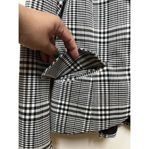 Maison d' Amelie Gingham Plaid One Button Pocket Blazer Size Medium Multiple