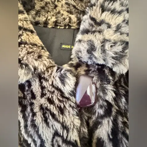 STYLE VI LTD Vintage Faux Fur Coat – Oversized Animal Print Luxe & Rare size XL Black