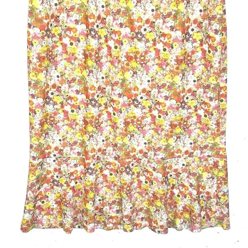 Hutch ANTHROPOLOGIE Women’s Sweetheart Yellow Flower Midi Dress XL