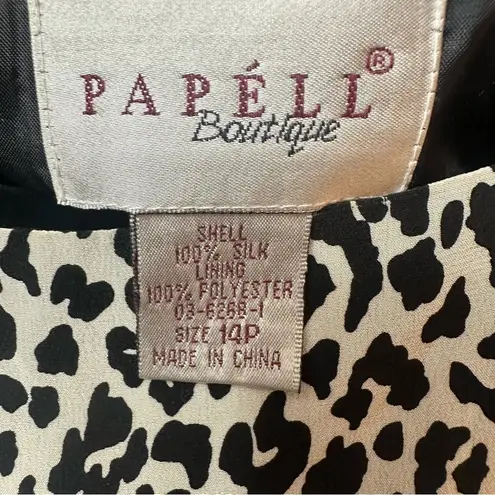 Papell Boutique Leopard Print Sleeveless Shift Dress Size 14P