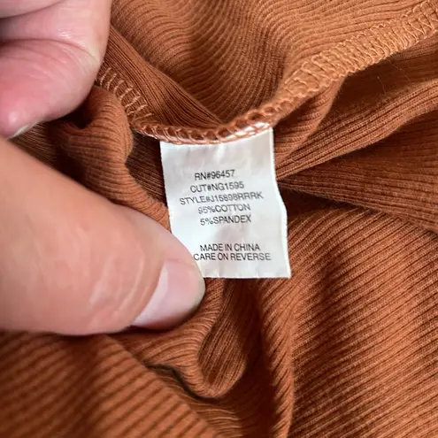 Stitch & Pine Sweet Ribbed Crop Top Orange Size XL