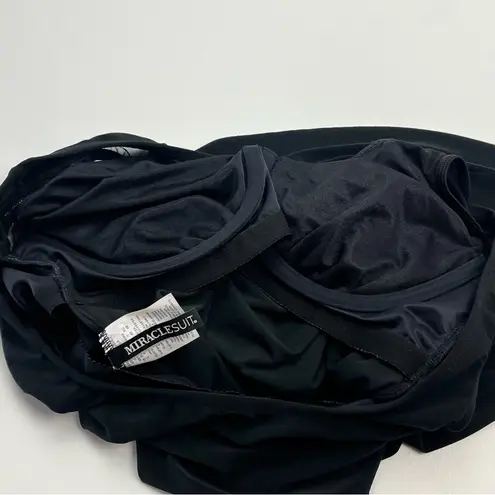 MiracleSuit Illusionist Ursula Tankini Top Womens Size 12 Black *FLAWED TOP ONLY