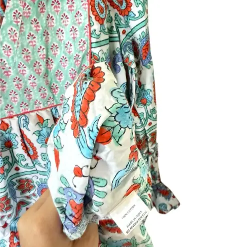 Tuckernuck Teal and Seagrass Block Print Kenzo Dress Blue Size XL