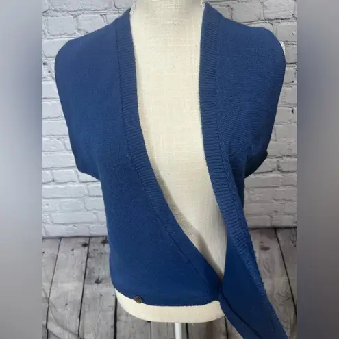 Vintage campus acrylic sweater vest medium Blue