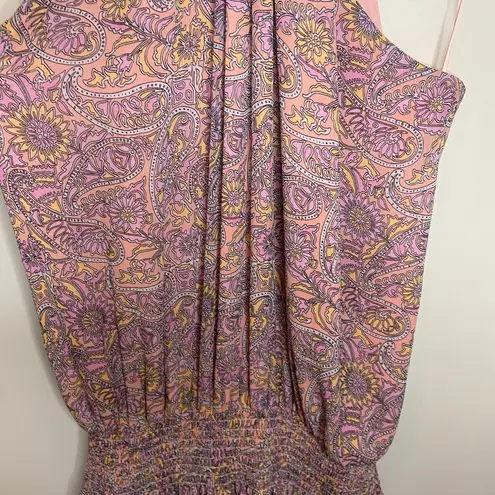 Ramy Brook Pink Paisley Print Halter Midi Dress Size Medium Event Wedding Guest