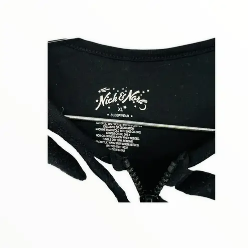 Nick & Nora Womens Black White Animal Print One Piece Footed Zebra Pajamas XL