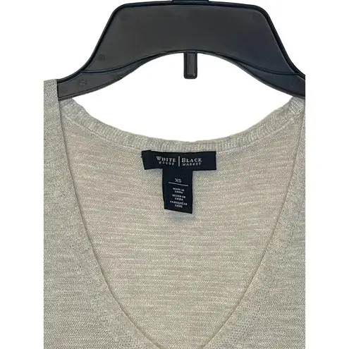 White House | Black Market White House‎ Black Market Knit V-Neck Tunic Tank Top Heather Gray Women Size XS