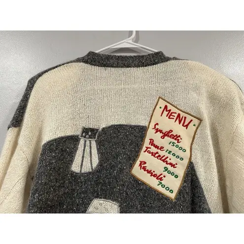 IB Diffusion 80s 90s Vintage VTG Oversized Cardigan Sweater Large L Menu