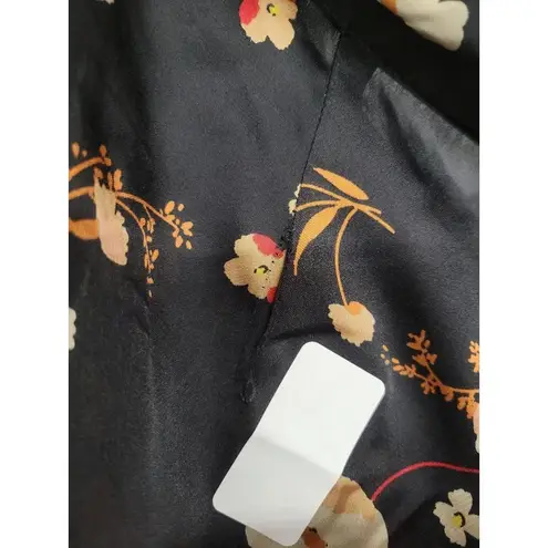 Jill Stuart Rent the runway sz 10 black floral Anouk print Jill Stewart silk pants wide leg