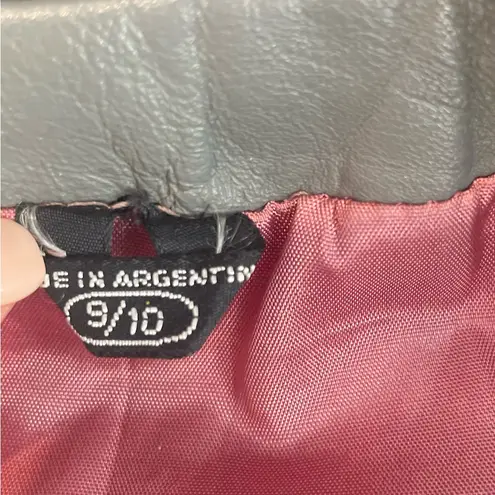 COMINT Genuine Leather Jacket Made in Argentina Size 9/10 Gray Vintage 1980s