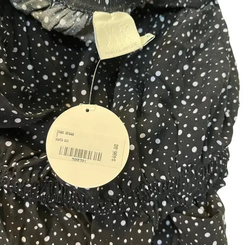 Malia Mills Joan Strapless Polka Dot Maxi Dress Black Women’s Size 6 New