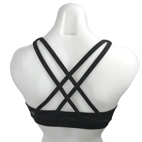 Lululemon Women's Black Cross Strappy Workout Athletic Crop Sports Bra Top Sz S