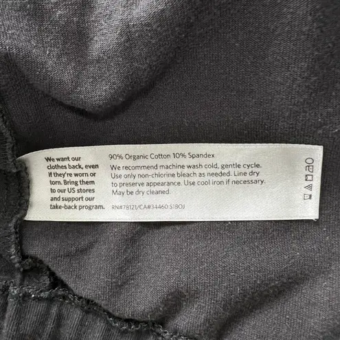 Eileen Fisher  Petite P/LPG Black Stretch Ankle Pants Zip Hem Minimalist Pull-On