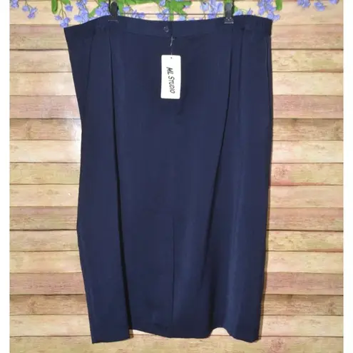 Vintage NWT ML Studio Women's Navy Blue Skirt Suit Plus Size 22W Career Church