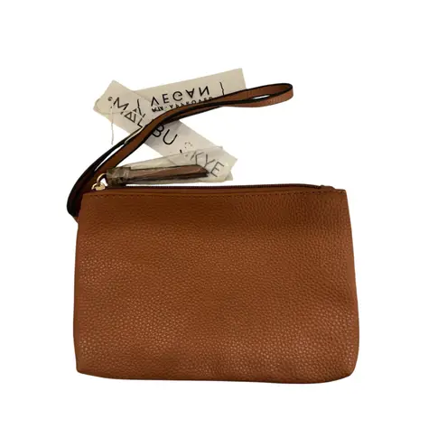 NWT Malibu Skye Vegan Leather Wristlet Purse Brown GIftable Festival Boho