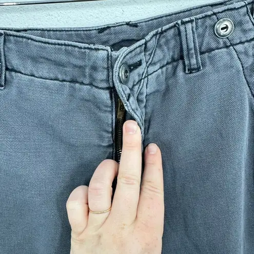 Pilcro Women's Gray Canvas Utility Pants Size 29 Cropped Wide Leg Casual