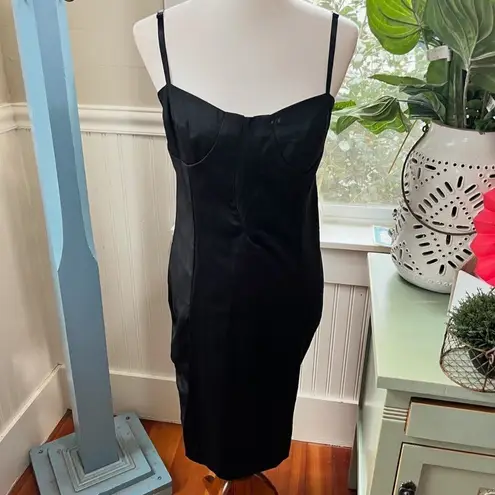 Italian Black Midi Bodycon Dress by Punto E Virgola NWT Glam Goth Size undefined