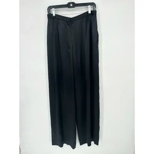 Badgley Mischka Satin Wide Leg Pants Black Wide Leg Elegant Women's 14 Formal