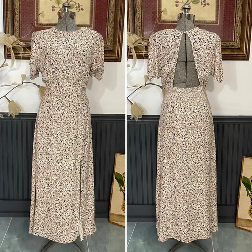 AFRM Jamie Floral Print Open Back Midi Dress