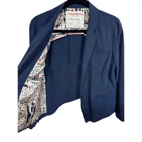 Cartonnier Women's Navy Blue Blazer Size 4 Lyocell Lined Career Work Jacket