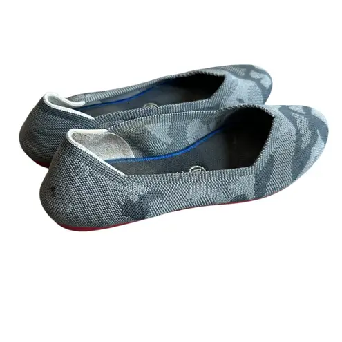 Rothy's The Flat Round Toe Grey Camo Retired Print Comfort Washable Size 8.5