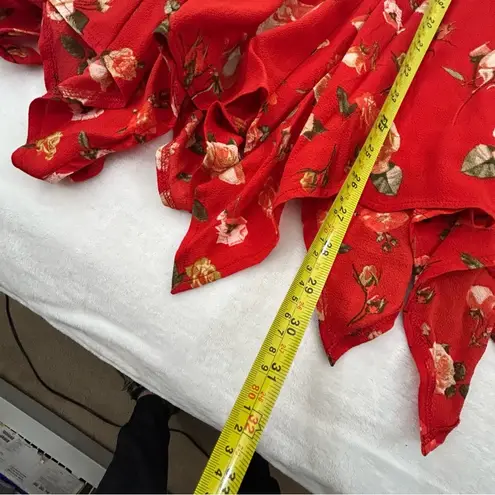 Taylor & Sage Red Orange Floral Spaghetti Strap Summer Mini Sundress Women’s M