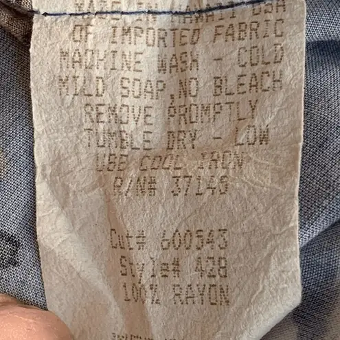 Vintage Hilo Hattie Sleeveless Dress Hawaiian Blue Palm Tree Ukulele Print Mini Size M