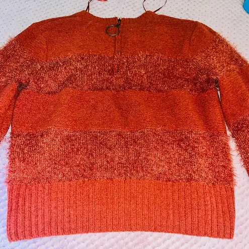 Hippie Rose Ribbed Knit Pattern Drop Shoulder Cropped Sweater NWOT