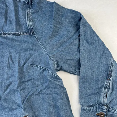 J. Jill Denim Jacket SZ 3X Rosewoodwash Button Front Shirt Tunic Oversize Jacket Blue