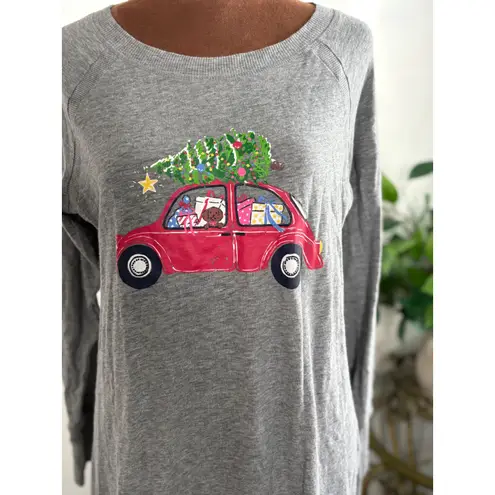 Jane and Bleecker Christmas Car Pajamas Size Medium Gray Long Sleeve