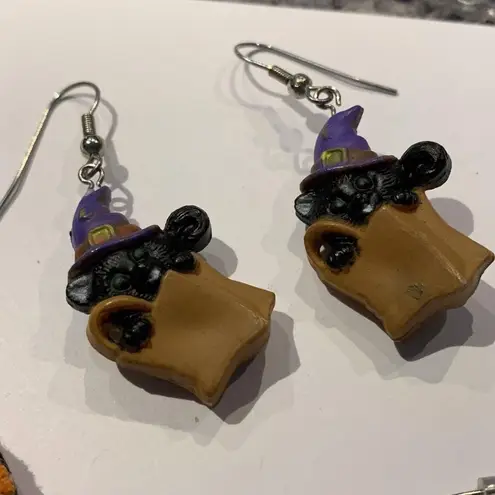 Lot Of 3 Costume Earrings Pierced Halloween Dangle Trick Or Treat / Pumpkin