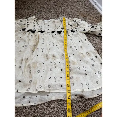 Rachel Zoe  Embroidered Tassel Peasant Top Sz M Western Rodeo Boho Cowgirl thumbnail 8